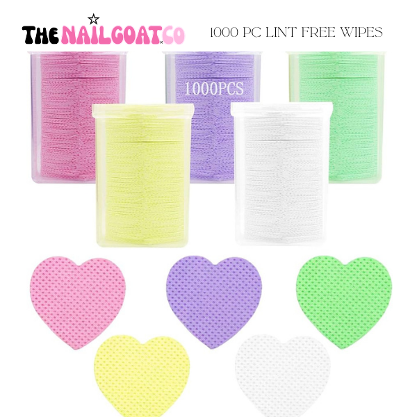 1000PC Heart-Shaped Lint-Free Nail Wipes